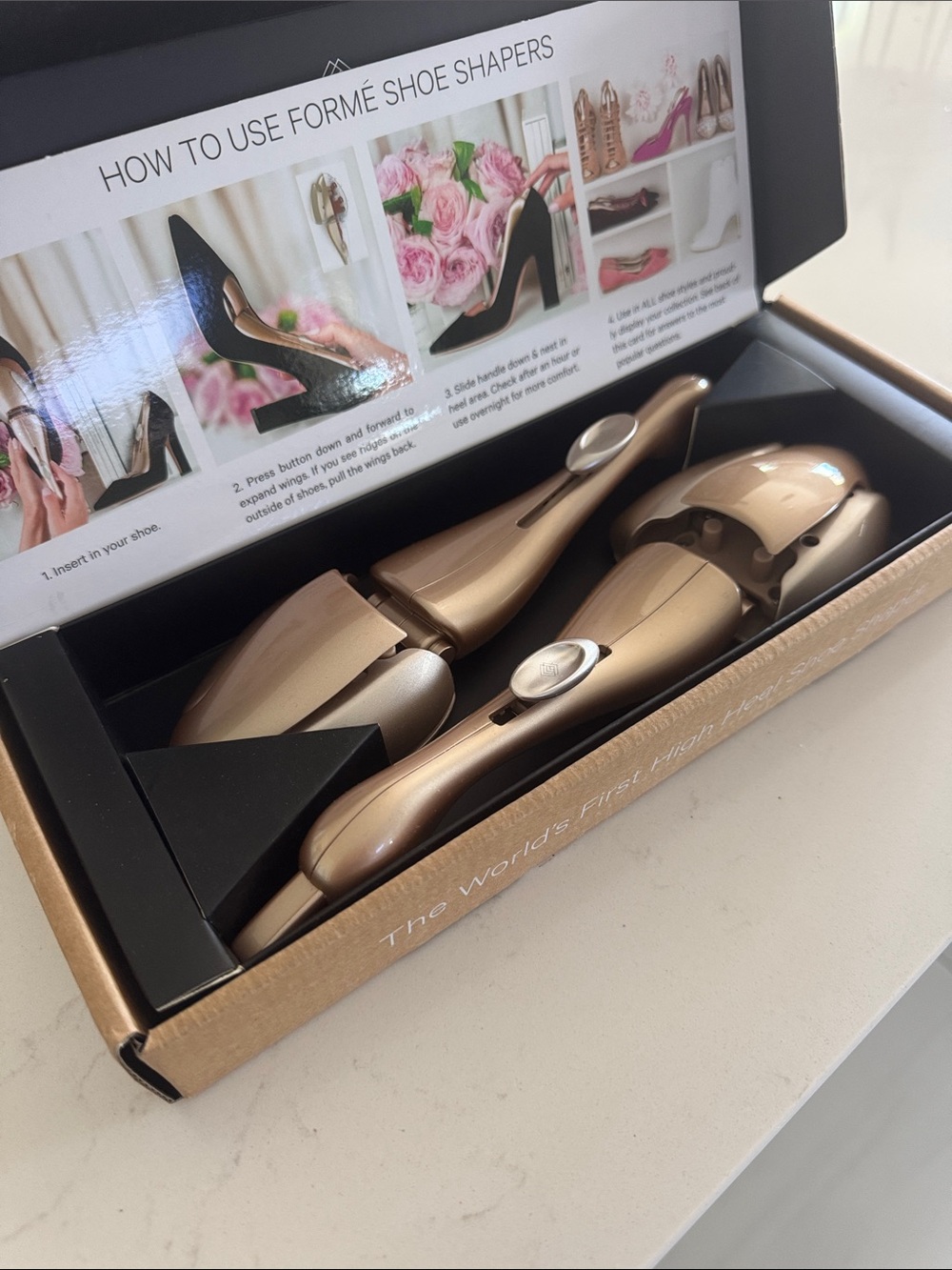 Formé Women’s Shoe Shapers in Metallic Rose Gold